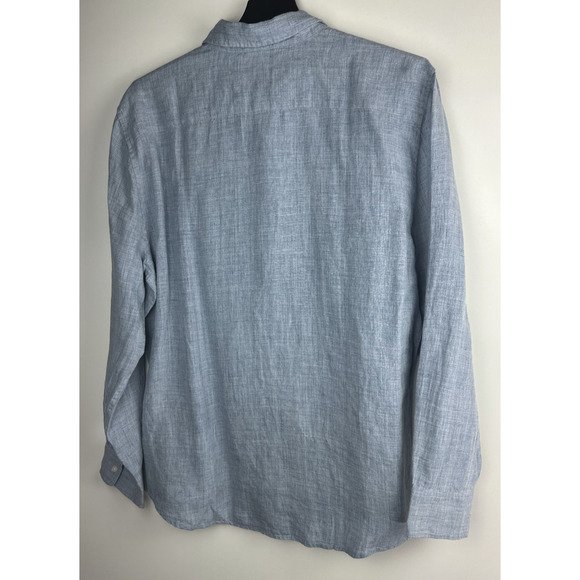 Thursday Boot Co. Linen Shirt Men's Size XL Blue Button Up Vacation Coastal - Picture 8 of 11